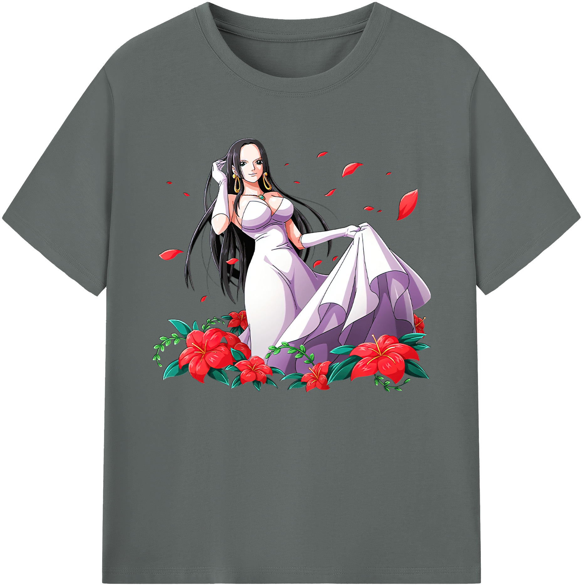 ワンピース ボア・ハンコック ONE PIECE Boa·Hancock 綿100％ メンズ半袖Tシャツ｜肌触りやわらか＆通気性